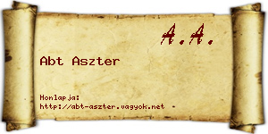Abt Aszter névjegykártya
